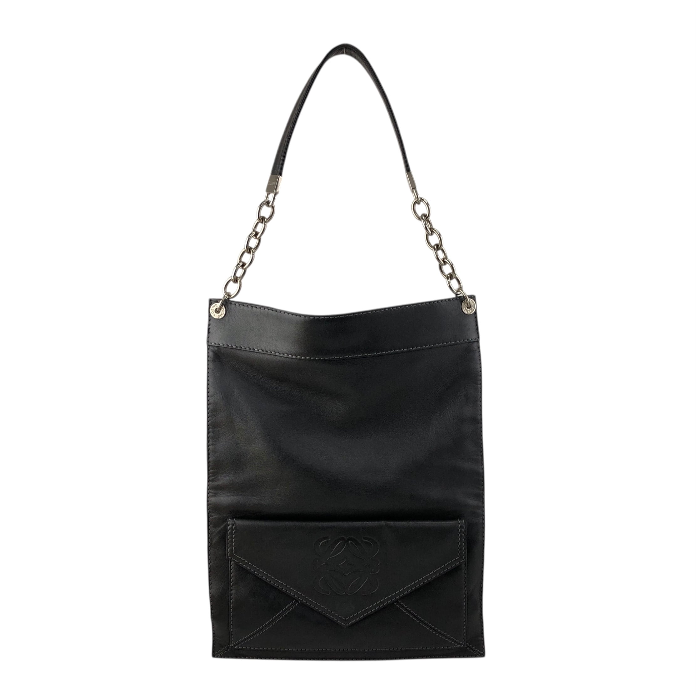 LOEWEトートバッグ　VINTAGE 黒色レザーバック 楽天市場】LOEWE ロエベ STANDARD A4 TOTE BAG トートバッグ ロゴ 本革