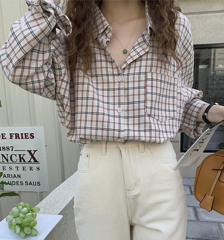 2022年新作 ブラウス 人気シャツ チェック柄 レディーストップス カジュアル