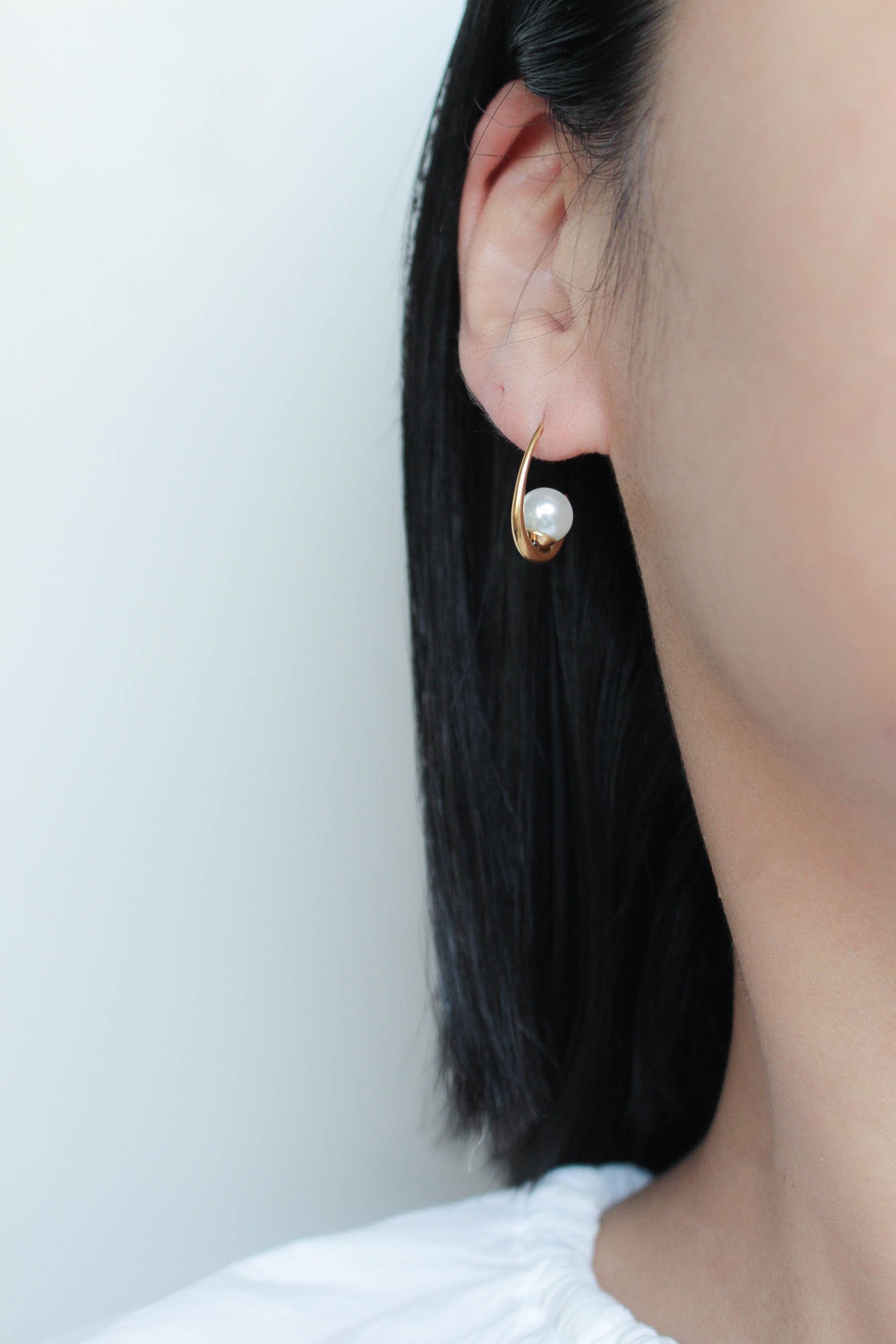 Mini Zircon U Hoop Pierce | ebine(エビネ)|金属アレルギー対応