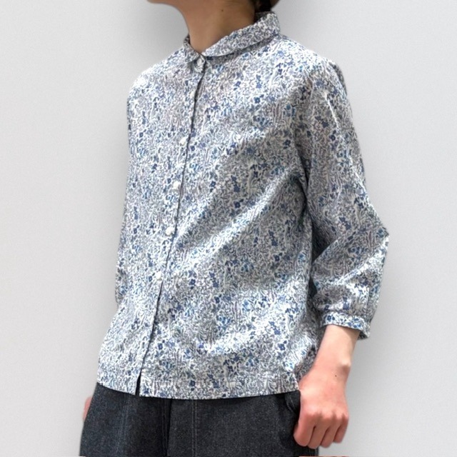 pousse cotton lawn small flower print blouse
