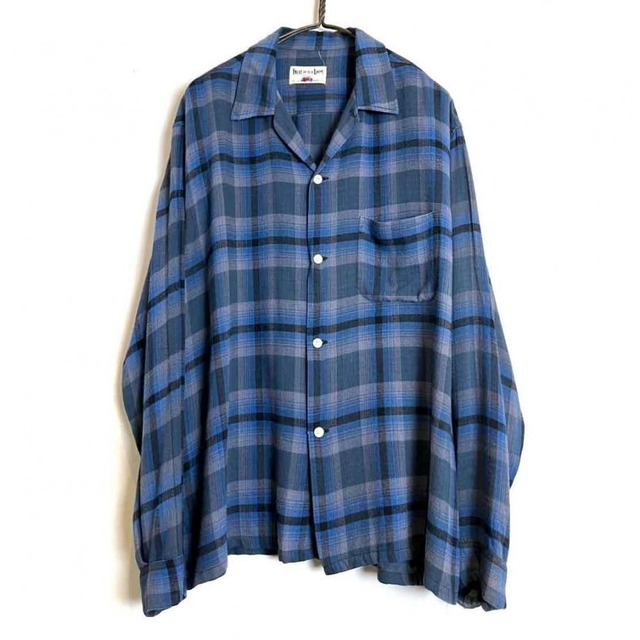【FRUIT OF THE LOOM】Vintage Open Collar Rayon Shirt【1960s-】