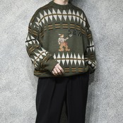 S&W embroidery design acryl wool knit