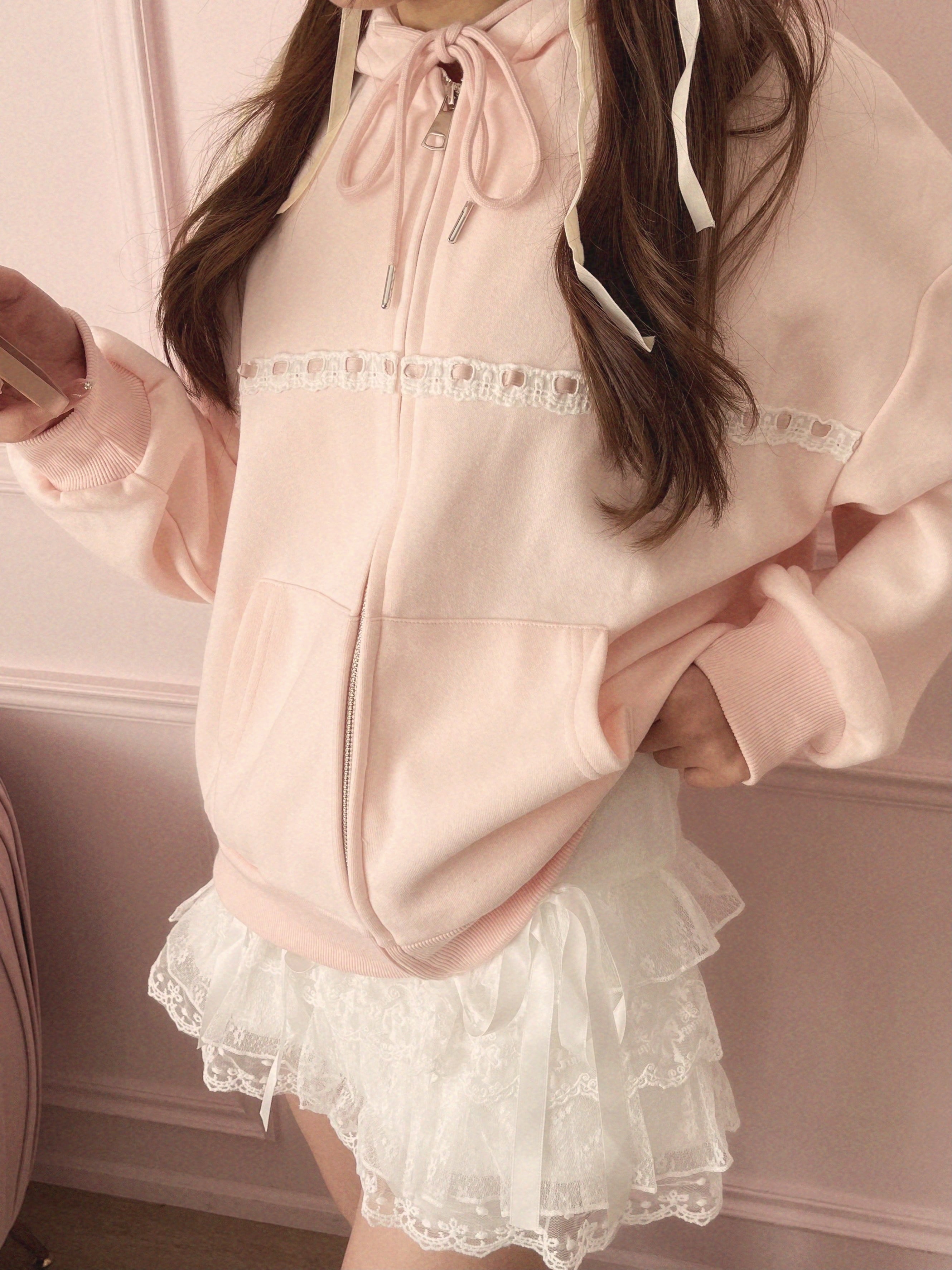 【LAST1】double ribbon lace skirt