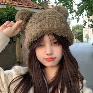 くま耳 ニット帽 レディース 秋冬 ハット おしゃれ かわいい フェミニン 大人 きれいめ 防寒 保温 イベント レジャー 大人可愛い 大人女子