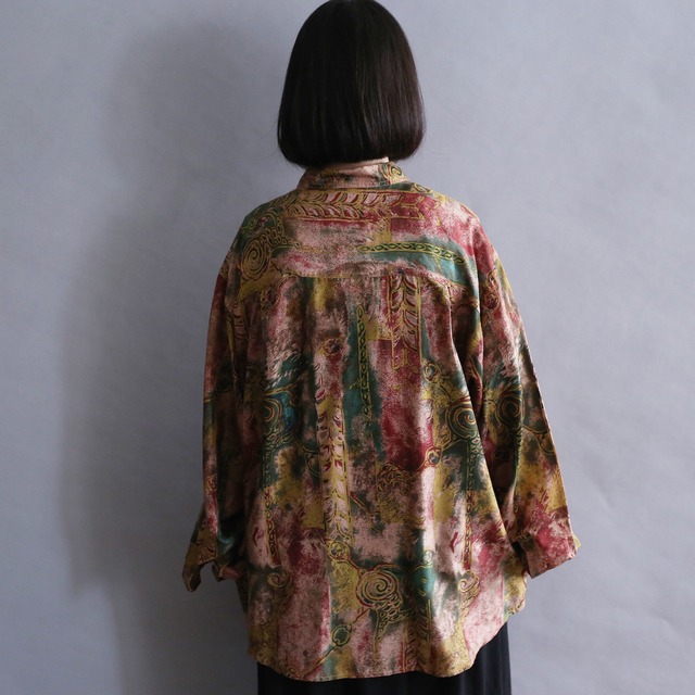 art noise graphic pattern l/s silk shirt