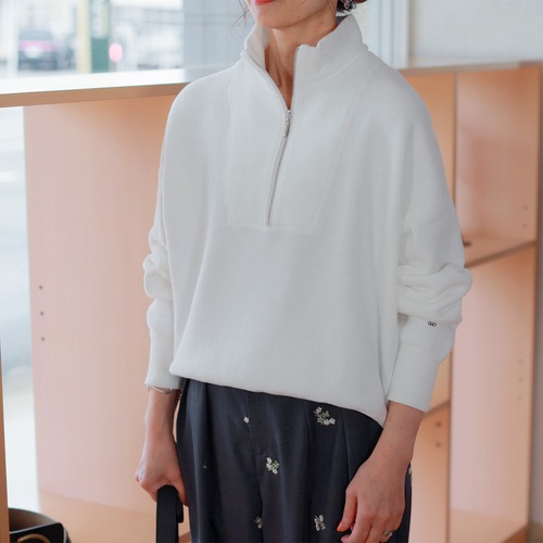 TICCA / ティッカ　裏毛 ハーフZIP トップス｜手洗い可ふか軽こなれ見え