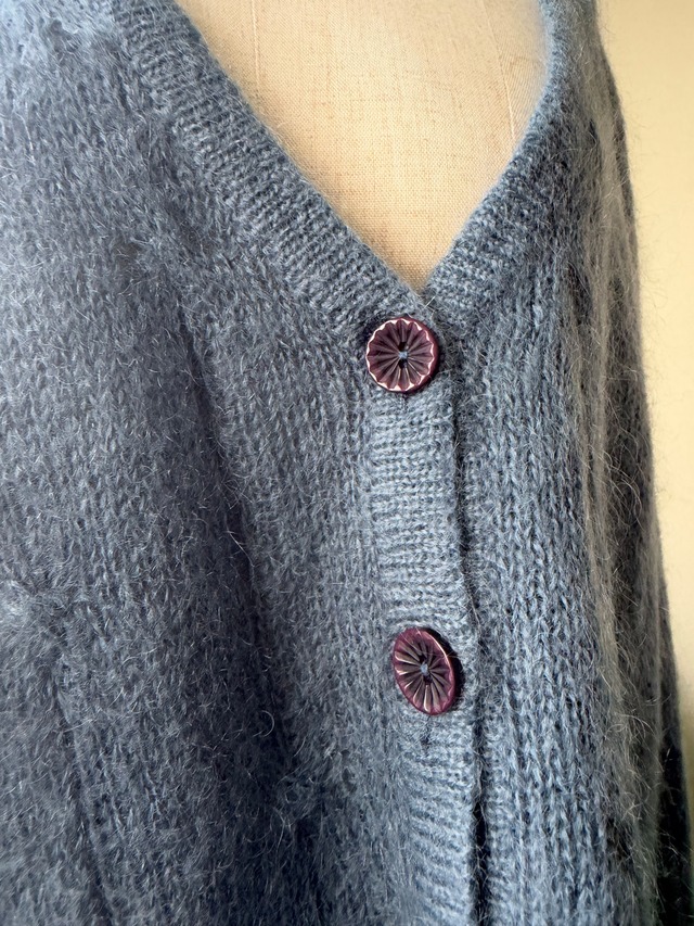 70s-80s Euro V-Neck Mohair Knit Cardigan