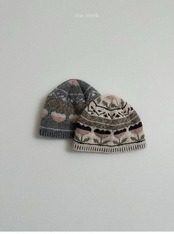 〖取寄〗韓国子供服 / 26winter / minirobe / フラワージャガードビーニー / キッズ *FREE*