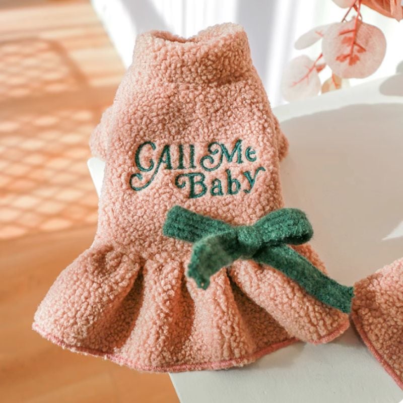 もこもこボアのワンピース 犬服 00970