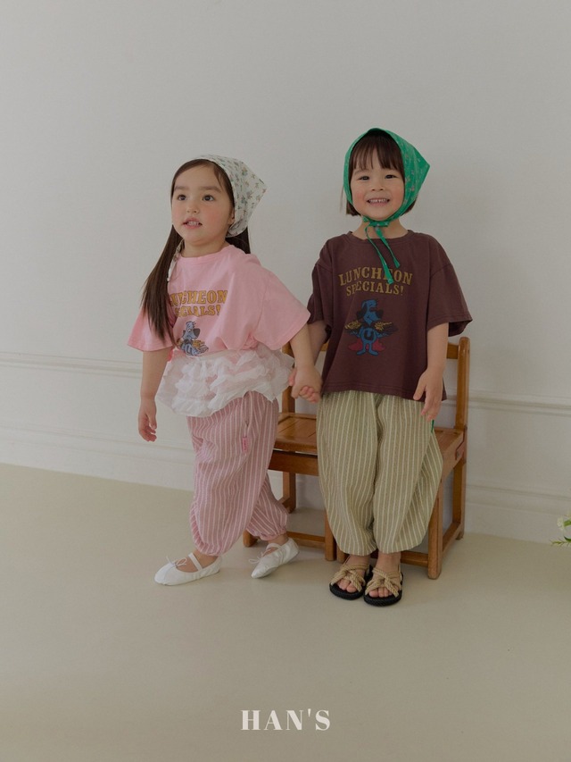 《送料無料》チェリーストライプパンツ:kids【HANS】※お取り寄せ