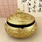 灰皿 フタ付 蓋付き 真鍮 おしゃれ レトロ 防煙 創造的 リビングルーム 中国風 かっこいい 個性的 ギフト