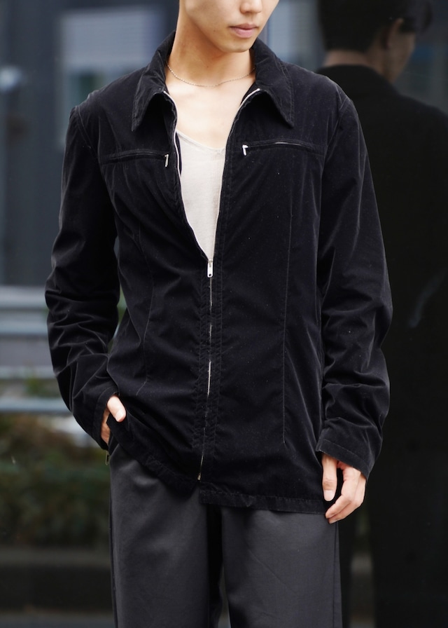 80’s CoSTUME NATIONAL HOMME velvet zip-up shirt jacket