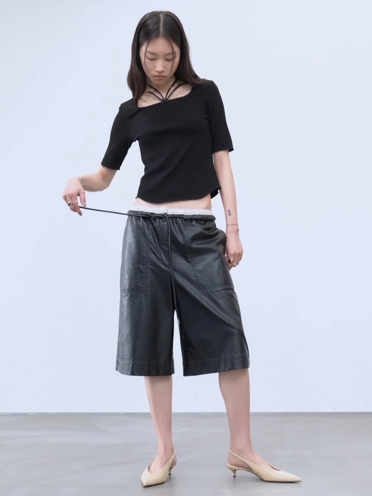 【26SS】THINGS THAT MATTER シングスザットマター / リブトップス / CHOKER STRAP SQUARE TOPS - 9