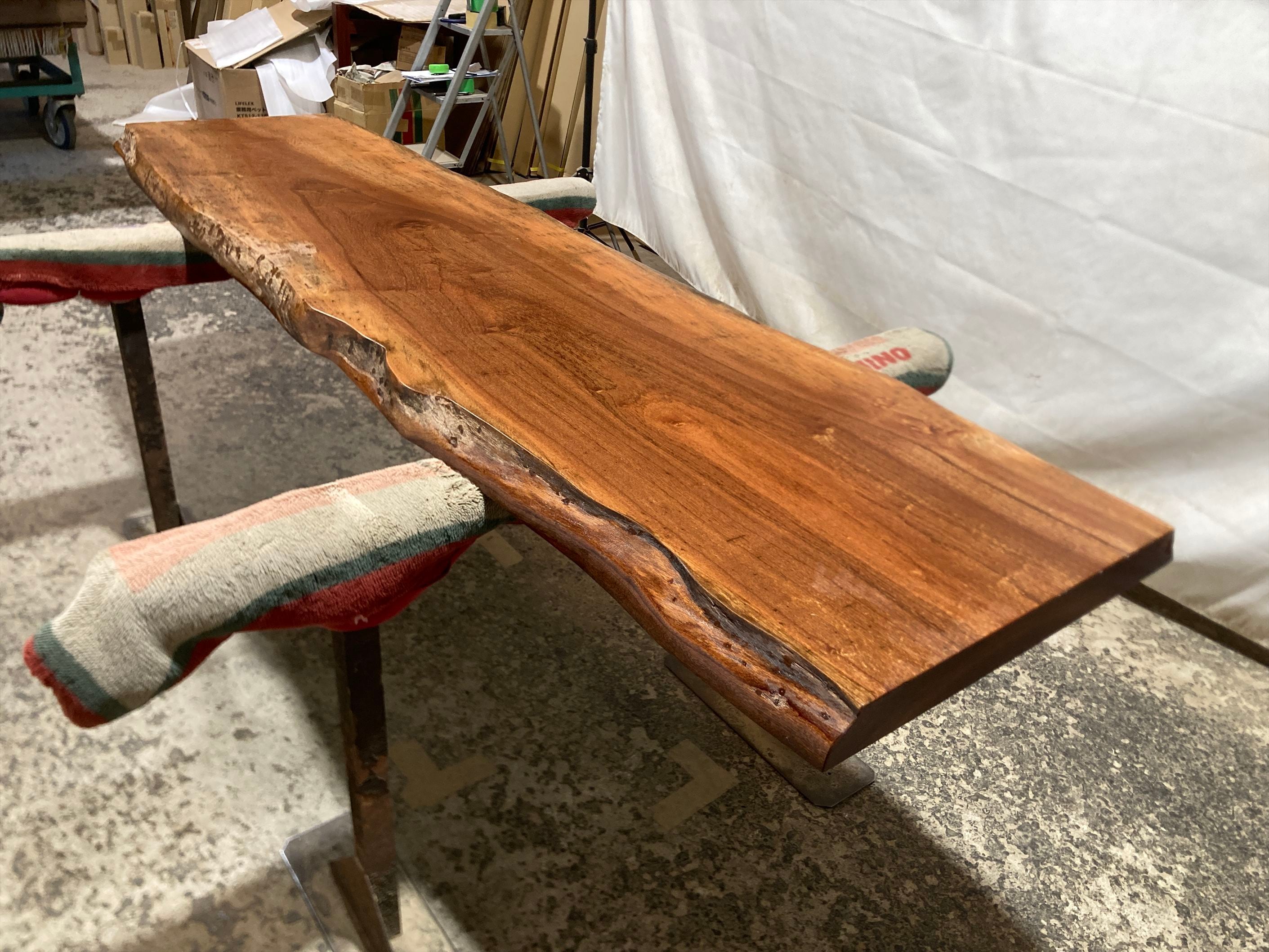 本花林9267 一枚板無垢材 2060x490-570-510x50mm 天板のみ ダイニング