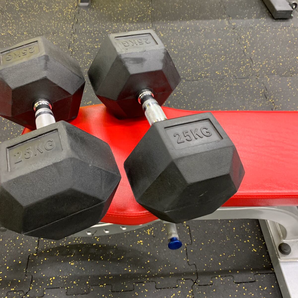 ラバー ヘックス ダンベル 25kg × 2個 セット | 筋トレ倶楽部 by LBGYM