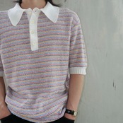 70s puritan summer knit polo