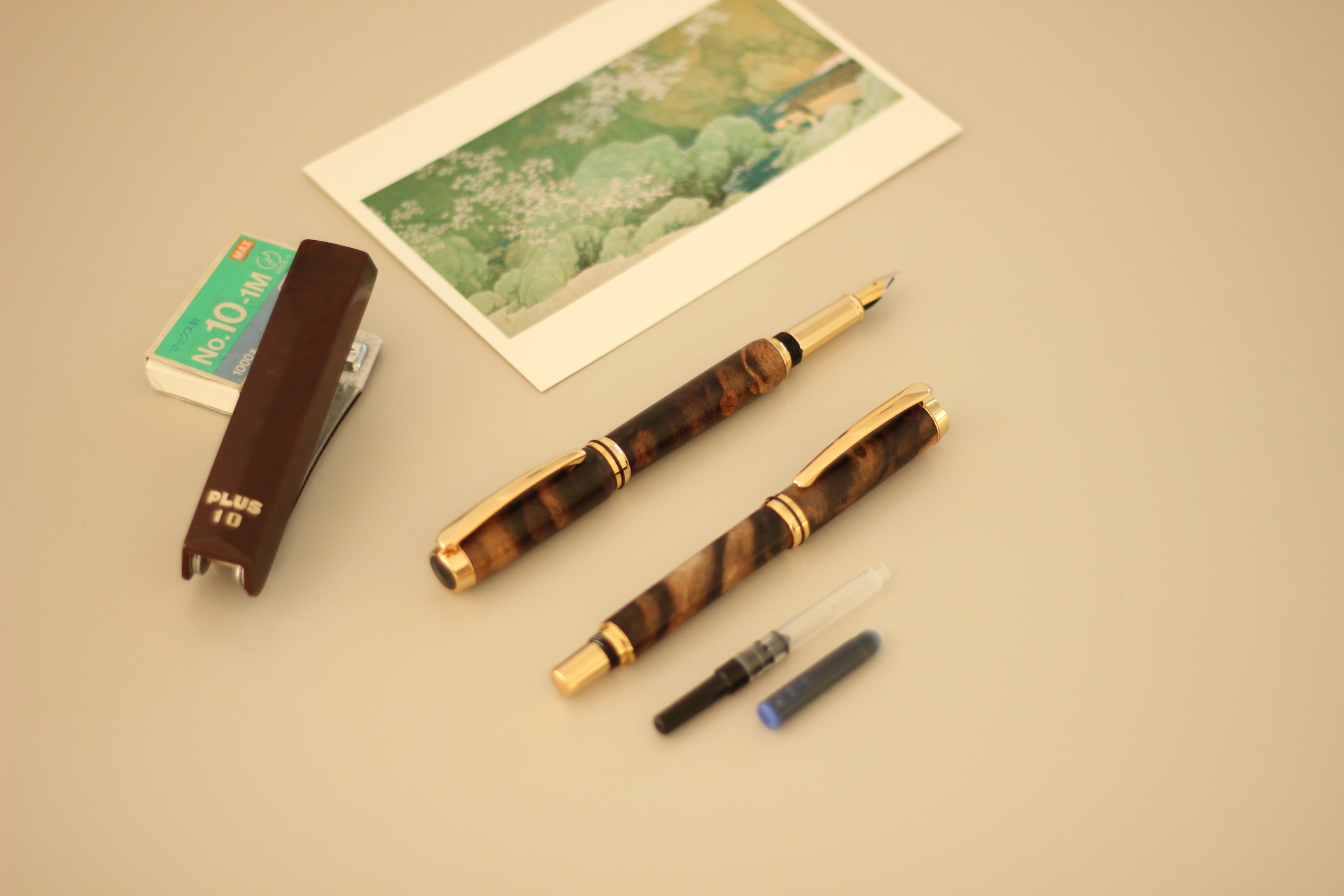 天然木・黒柿・手作り万年筆 （黒柿：国産最希少材） 《送料無料