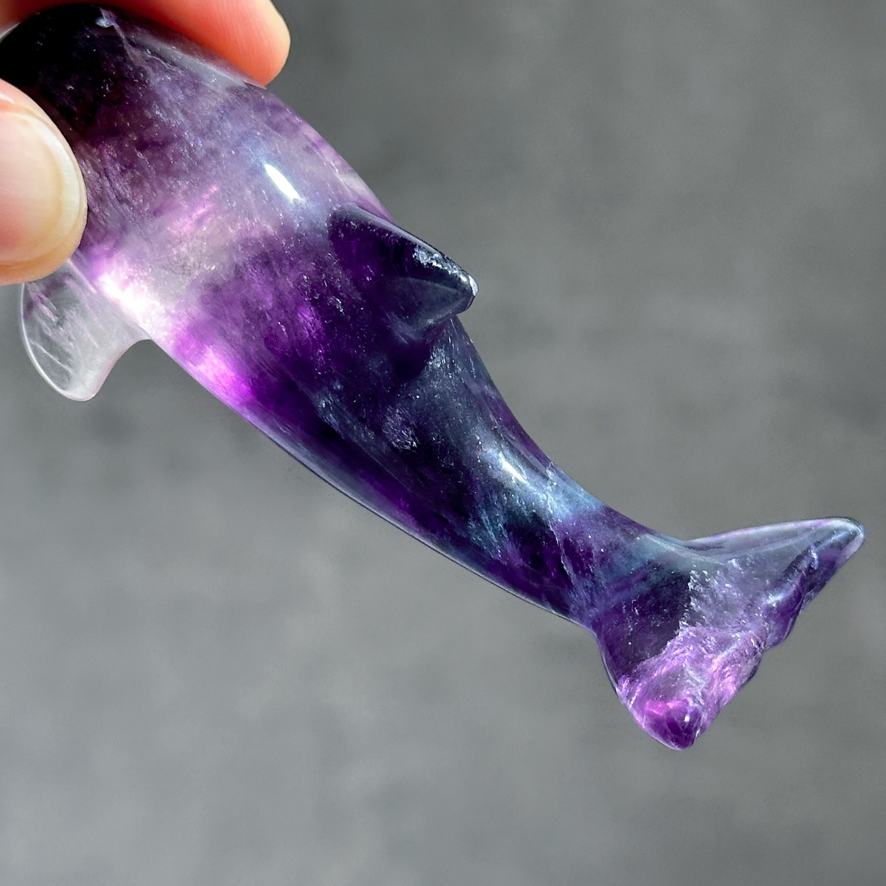 レインボーフローライト イルカ45◇ Fluorite ◇天然石