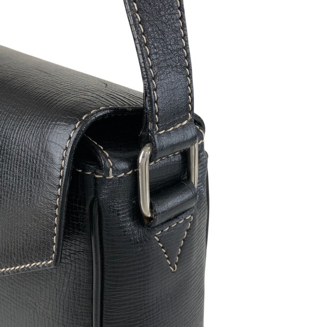 CELINE セリーヌ ショルダーバッグ ブラック サークルロゴ レザー vintage ヴィンテージ オールド e3r52b