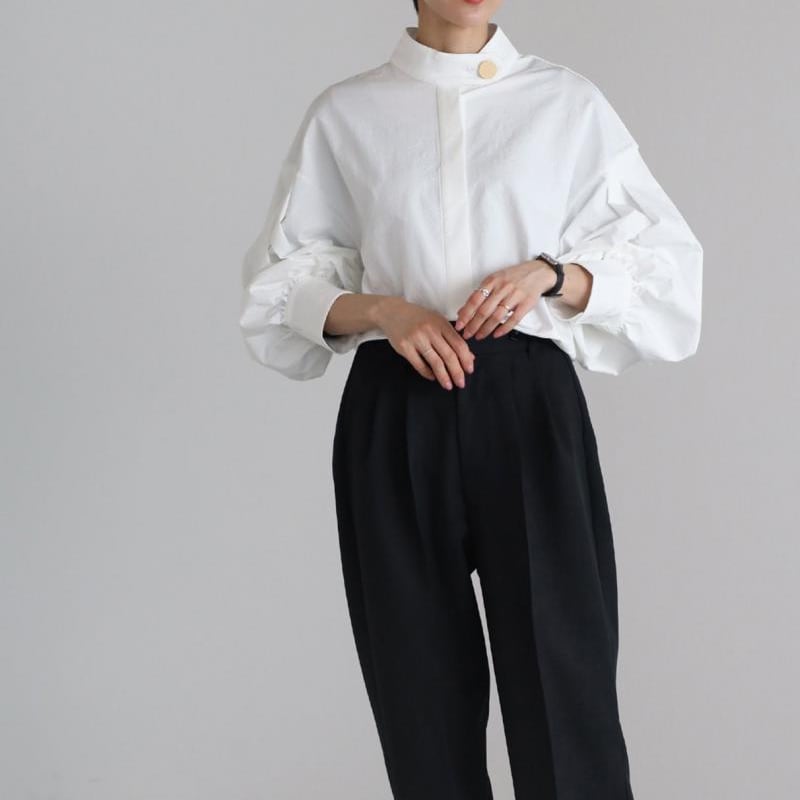 【tops】スタントカラーシャツ Q7084