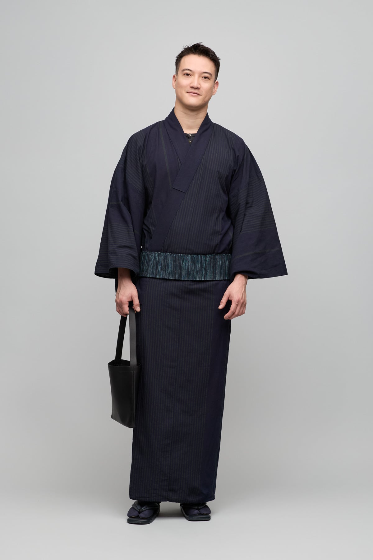 着物 / 片貝木綿 / 縞一本線 / 藍緑（With tailoring） | Y. & SONS