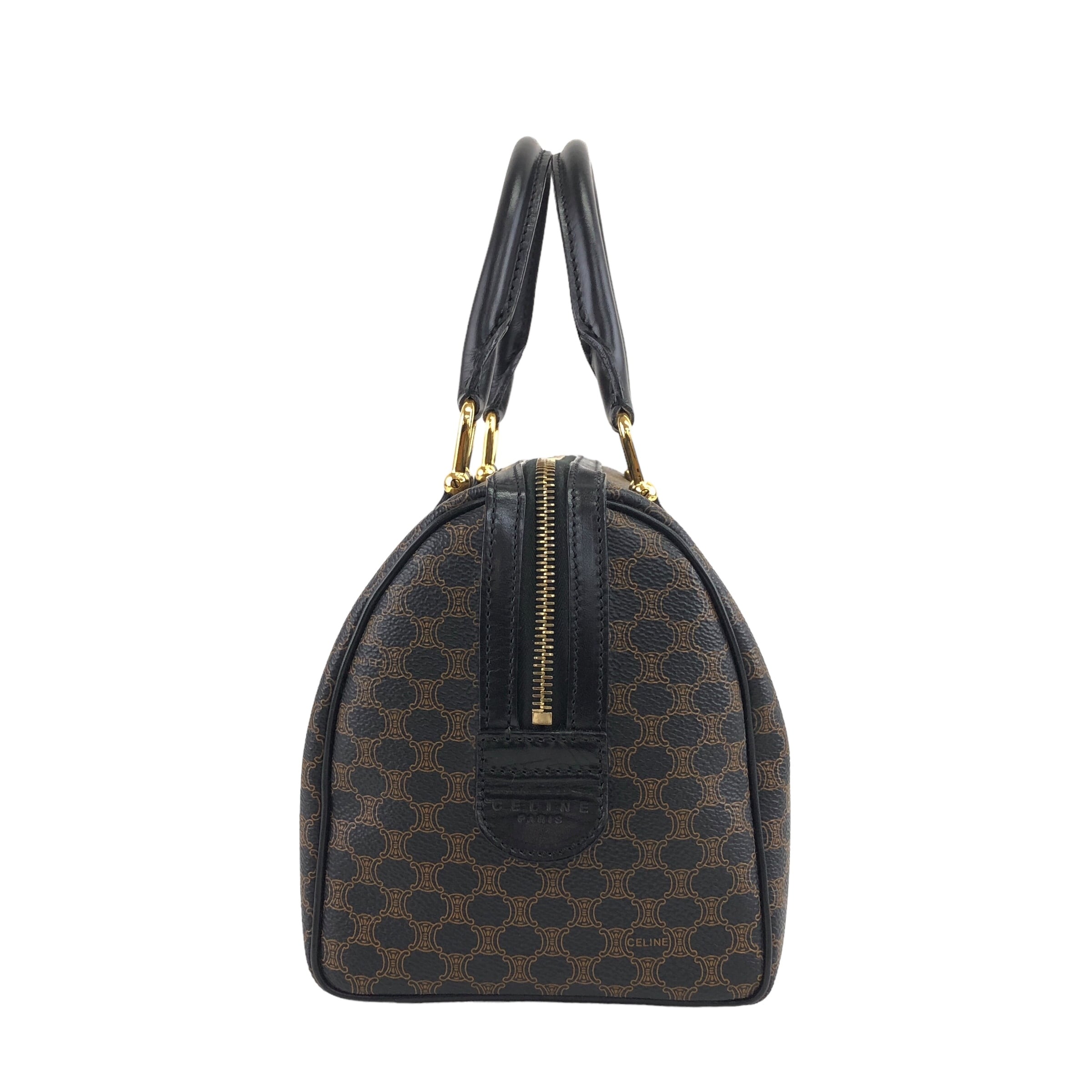 CELINE セリーヌ マカダム ボストンバッグ ブラック ブラゾン型 CELINE セリーヌ マカダム ボストンバッグ ブラック ブラゾン型