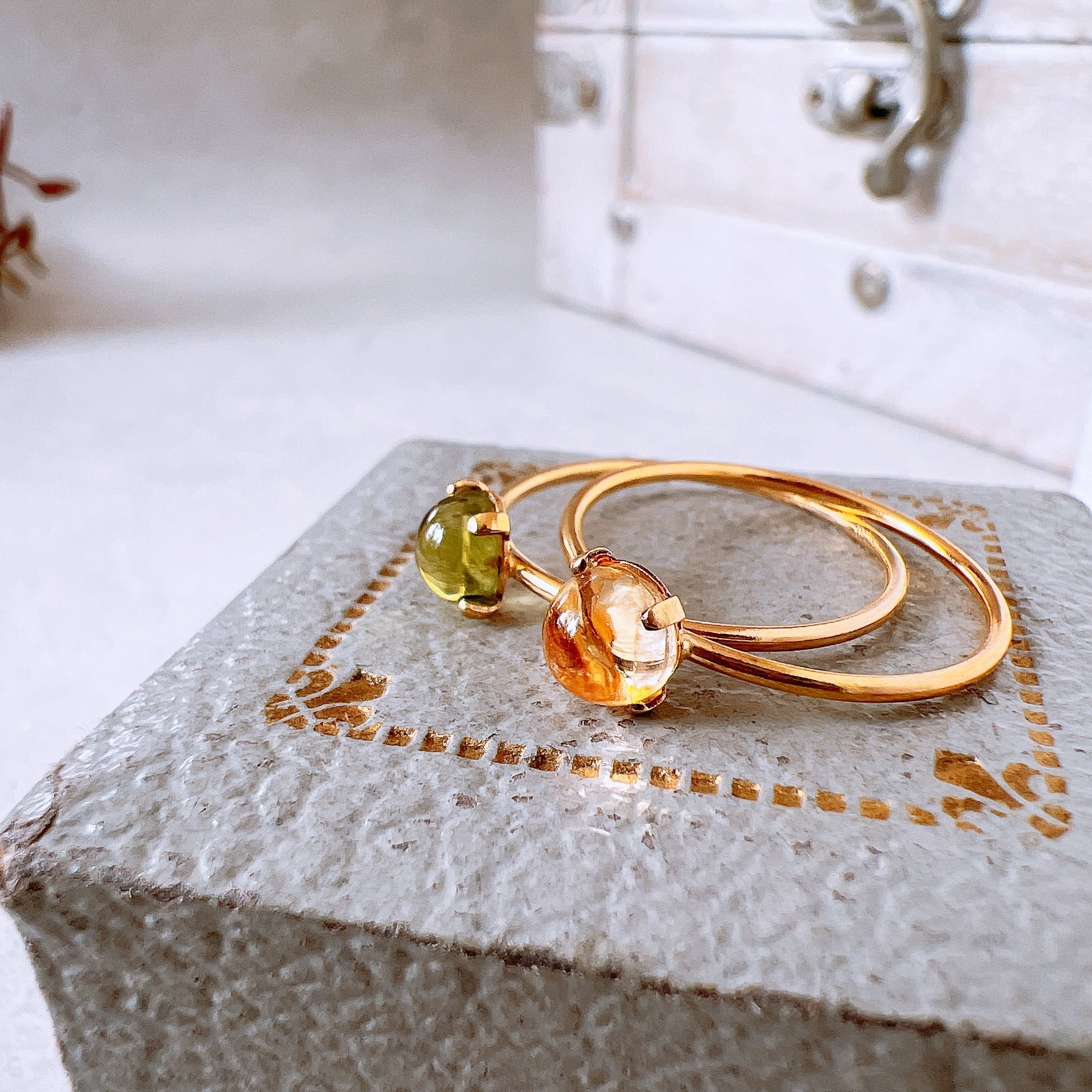 14kgf天然石シトリンリング】7号/11号/13号 11月誕生石 | Anemoon