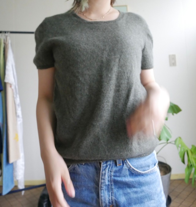 Neiman Marcus Cashmere Short Sleeve Knit