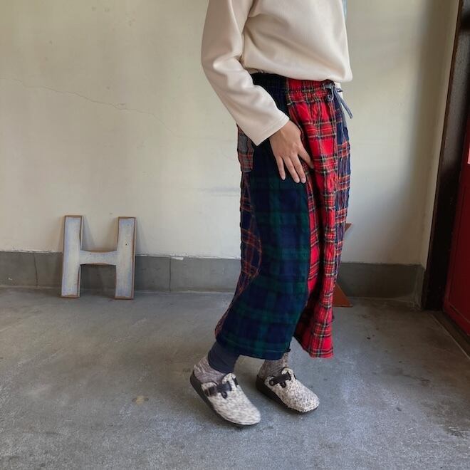快晴堂 レディース スカート タータンフォーエバー パッチワークの
