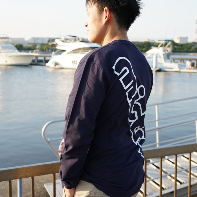 コットン長袖Tシャツ -ビッグロゴ- NAVY