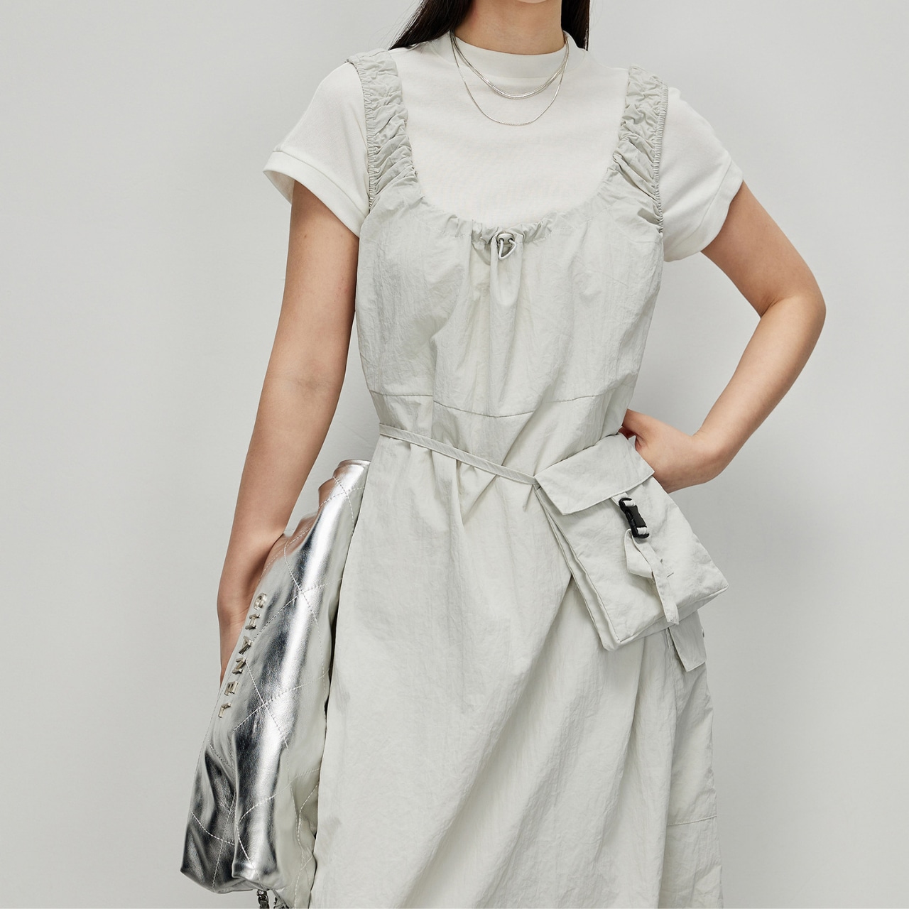 Pocketed Jumper Skirt【2color】 T0734