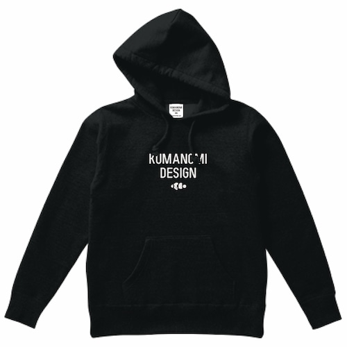 KUMANOMI DESIGN Logo pullover Parker 12.4oz【BLACK】