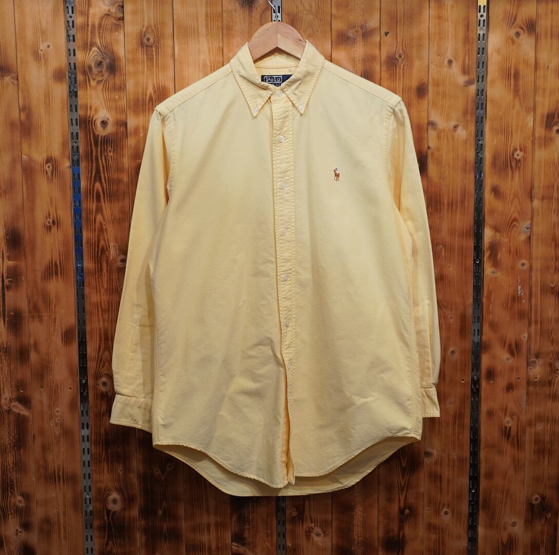ralphlauren 長袖 ボタンダウンシャツ 38-82 /ラルフローレン イエロー