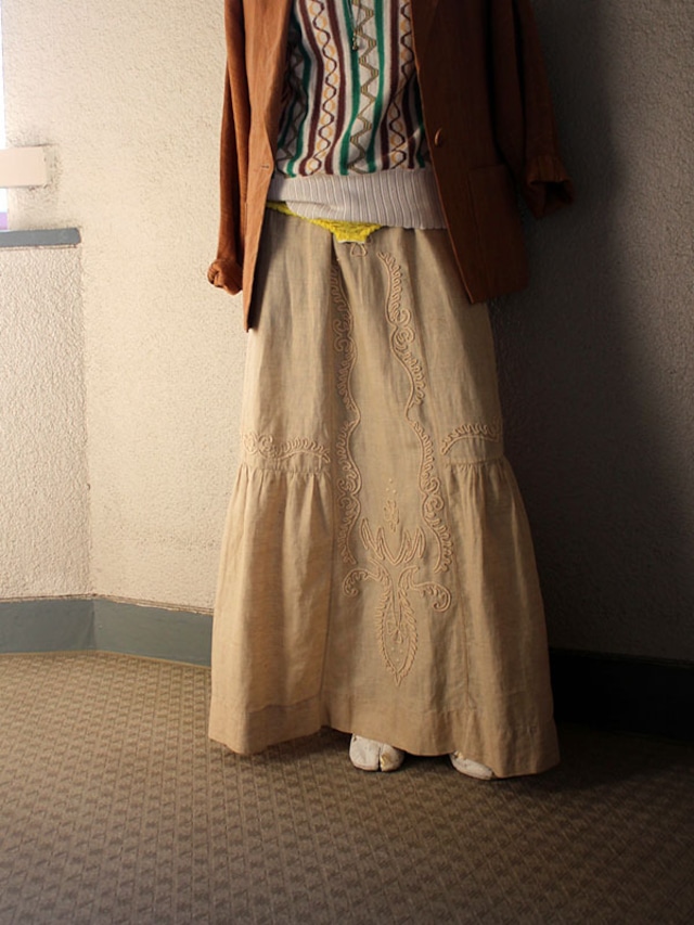 1900s antique linen skirt(sale)