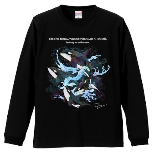 【長袖Tシャツ（ロンT） United Athle 5.6oz】海虎航路より／シャチの家族
