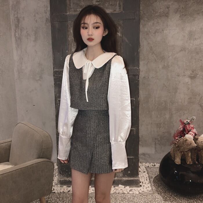 スプリングスタイルシャツ ショートスカート ロング 春物 ドラファッションホール98117135216