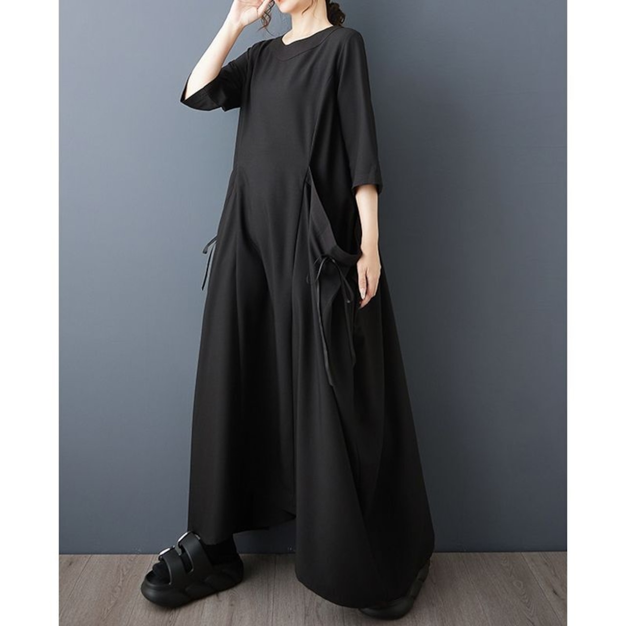 リボンポケット ロングワンピース  30231