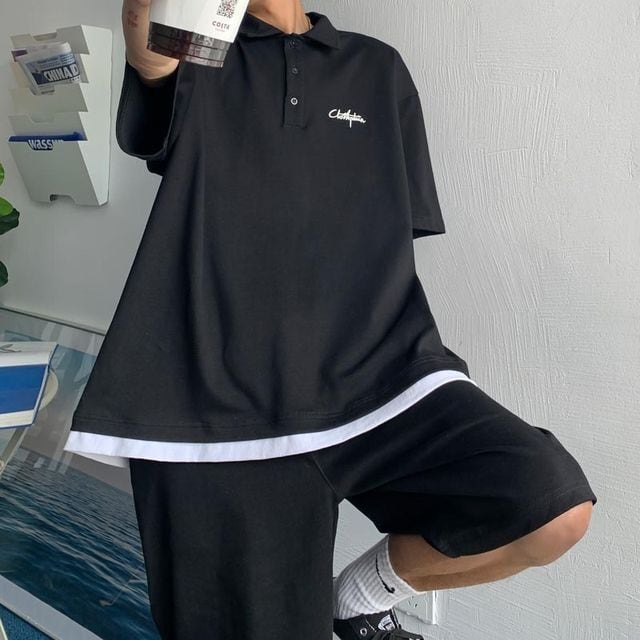 予約販売】メンズ セットアップ 上下 ハーフパンツ 半袖ポロシャツ