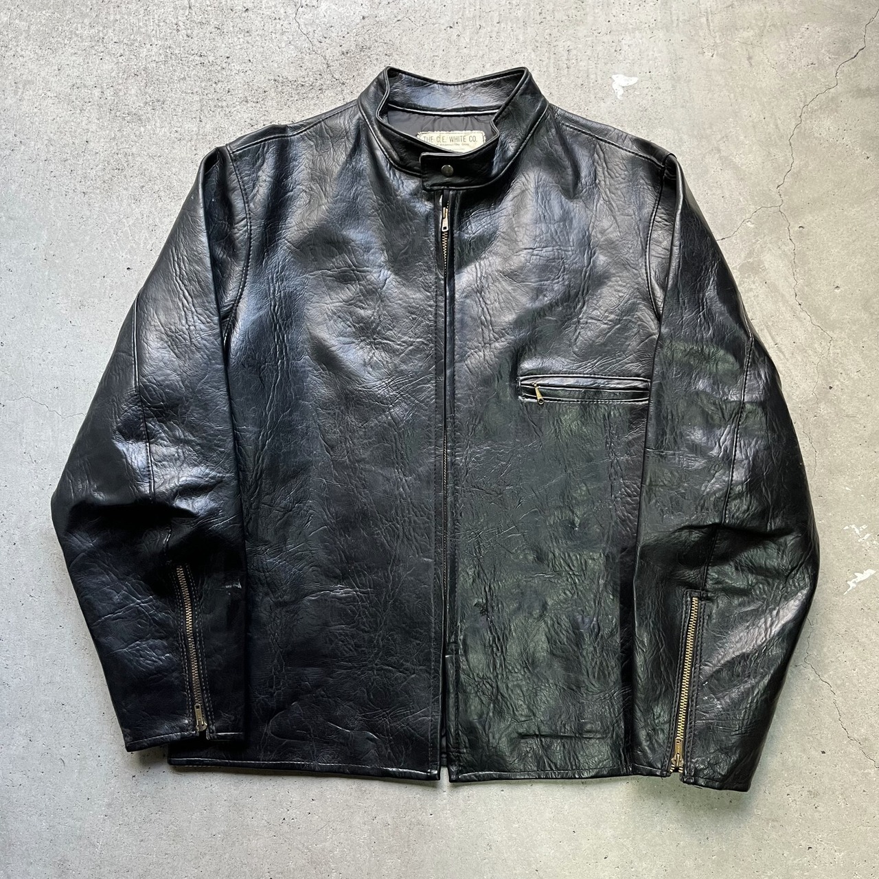 60〜70年代 THE C.E. WHITE CO. シングルライダースジャケット レザー 