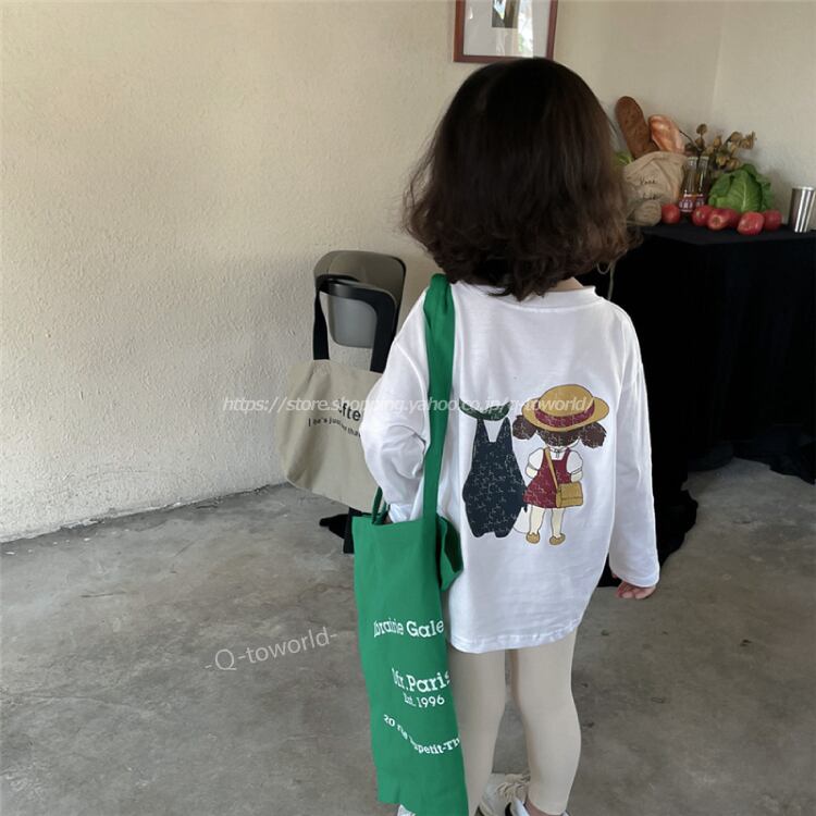 90 140 ロンt トップス ゆったり シャツ 長袖韓国版 子供服 キャラクター キュート 女の子 カジュアル 韓国版 可愛い 子供服 Q Toworld キュートワールド 子供服