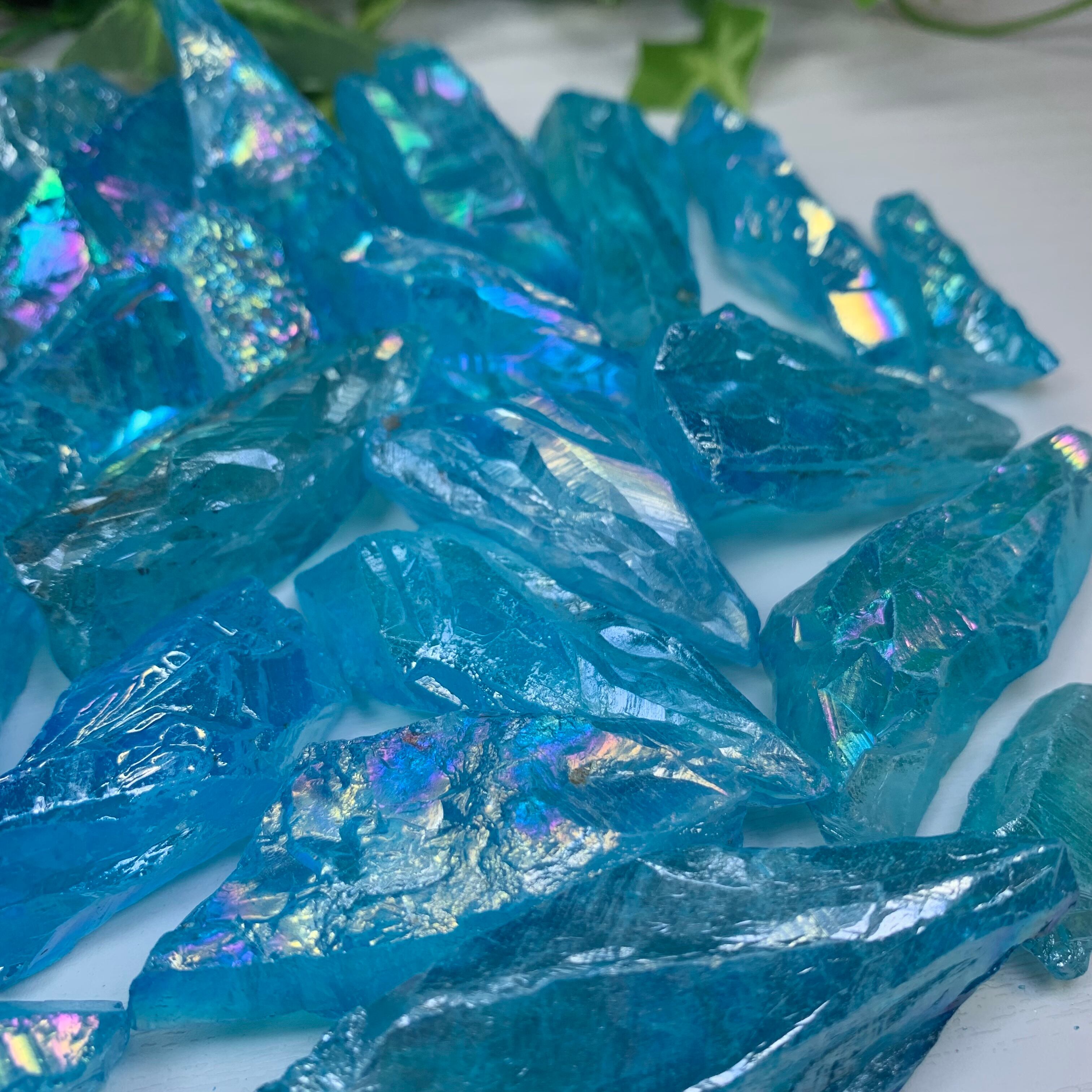 たっぷり500g☆アクアオーラクォーツ・ラフカット原石 たっぷり500g☆美しいブルー☆ラフカット☆アクアオーラクォーツ
