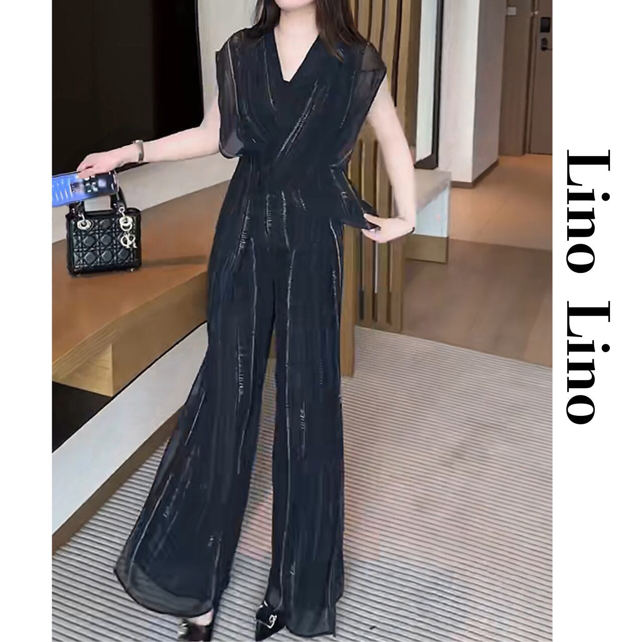 【2set】Elegant Drape Glitter Set-up L00888