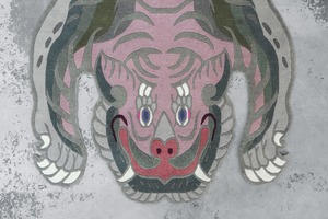 Tibetan Tiger Rug 《Lサイズ•ウール・オリジナル4・秋の蓑虫294》チベタンタイガーラグ