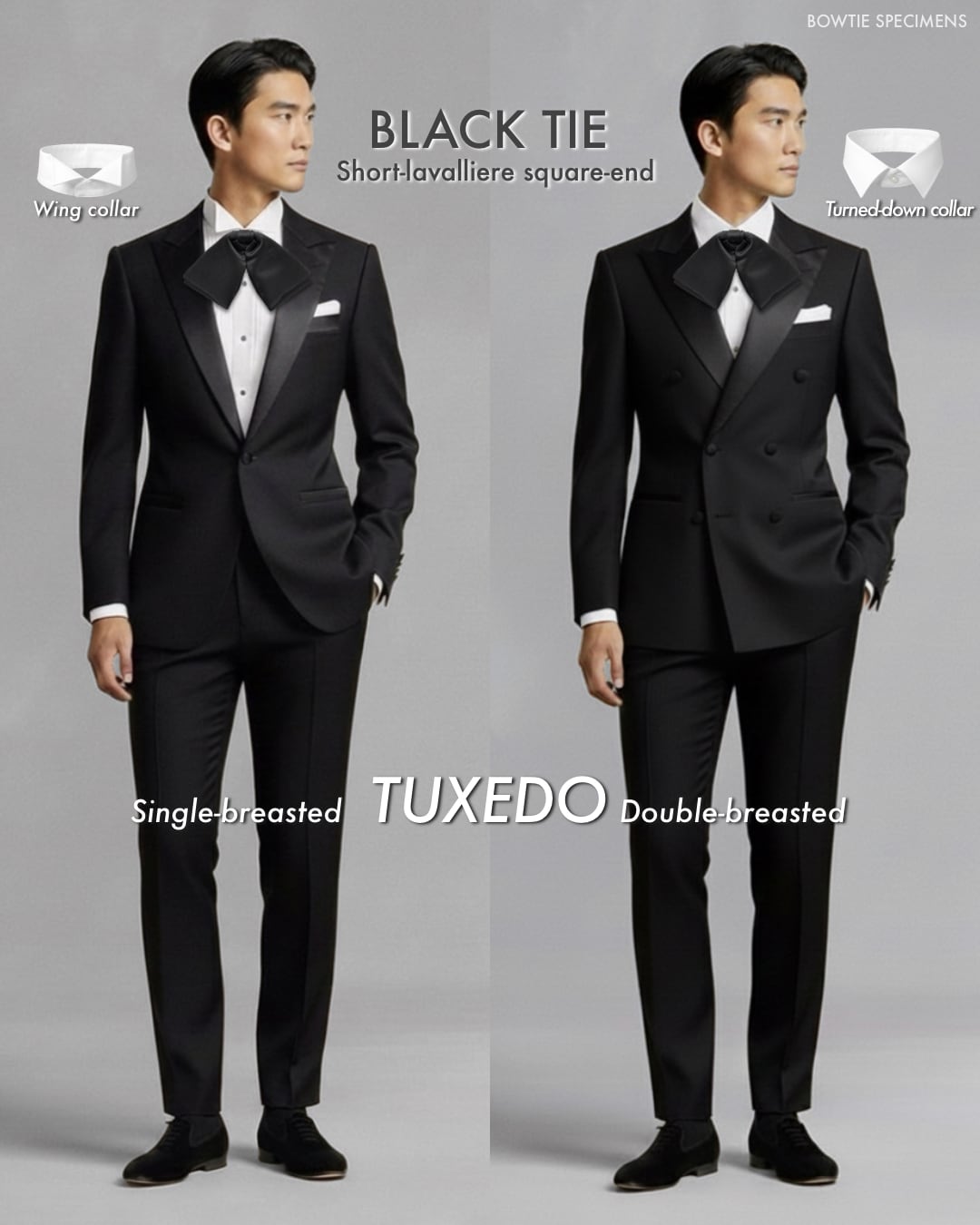 復刻版 ショートラバリエール・スクエアエンド (ブラックサテン