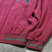 Argyle switching designsilk blouson
