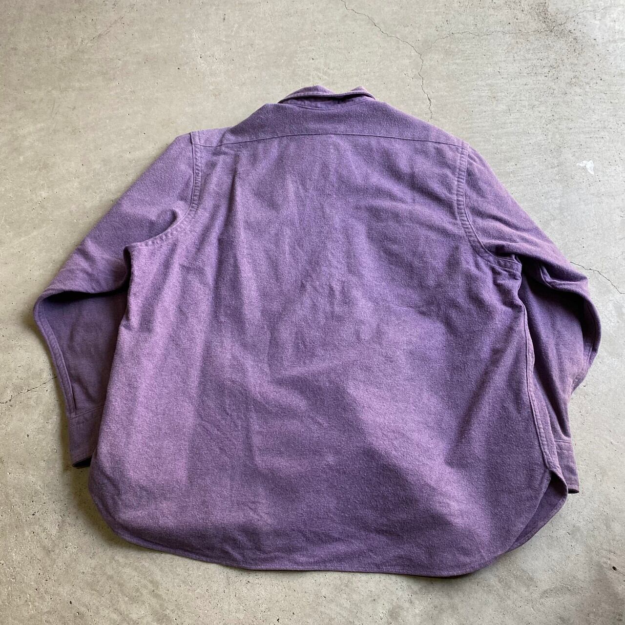 XL エルエルビーン LLBEAN 赤紫 ヘビーウエイト シャモアクロスシャツ