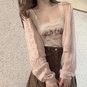 RIBERRY春日のチューリップの手作りカーディガン