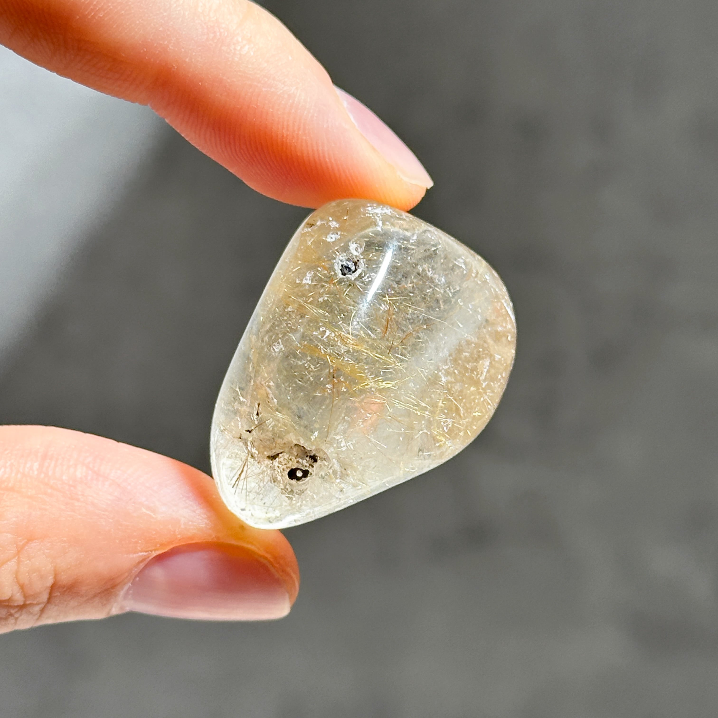 ルチルインクォーツ タンブル 77◇ Rutile in Quartz◇天然石・鉱物
