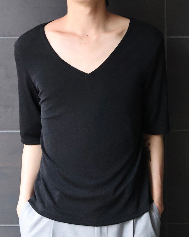 V neck sheer top