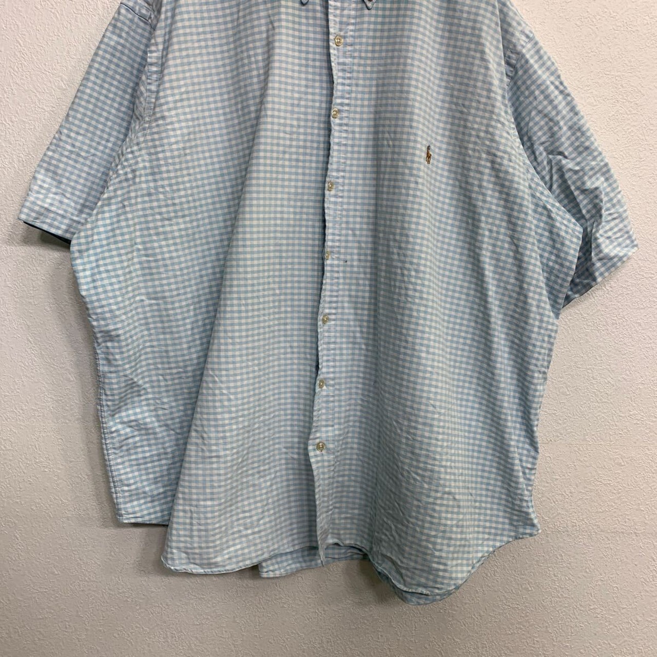 POLO RALPH LAUREN 半袖 チェックシャツ 3XL ラルフローレン ボタン  
